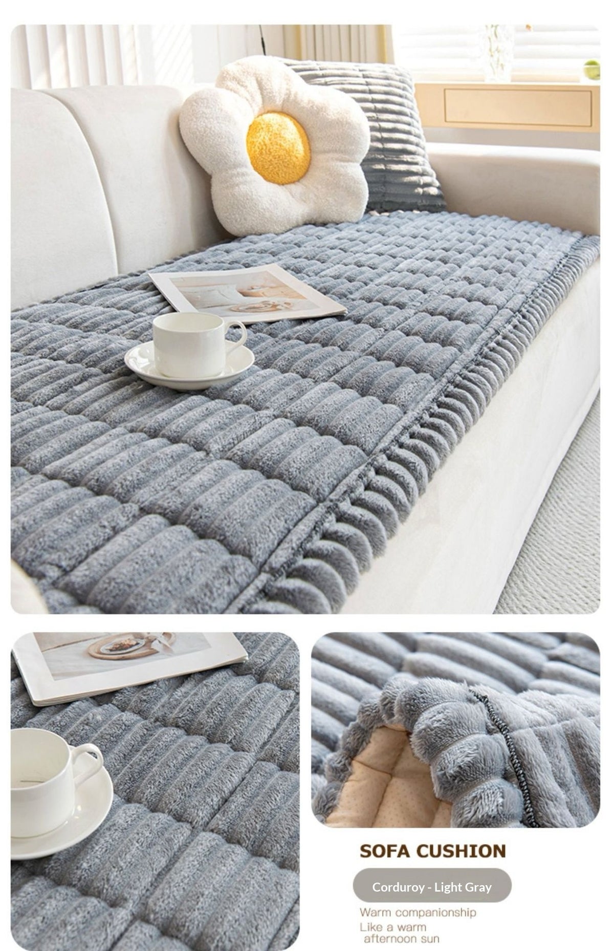 Plush Quilted Non Slip Pet Sofa Protector Cover