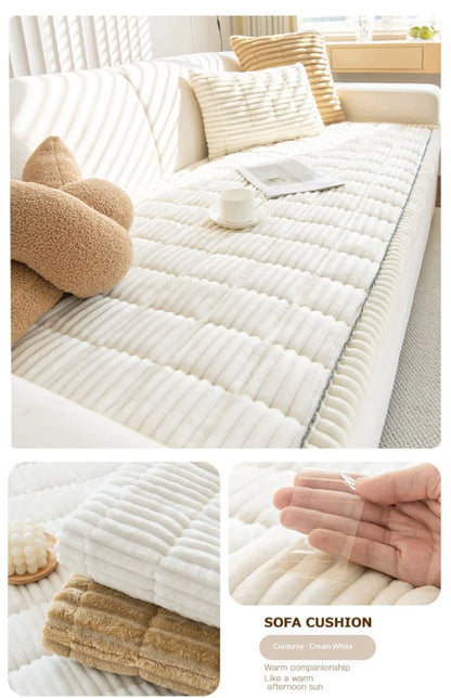 Plush Quilted Non Slip Pet Sofa Protector Cover