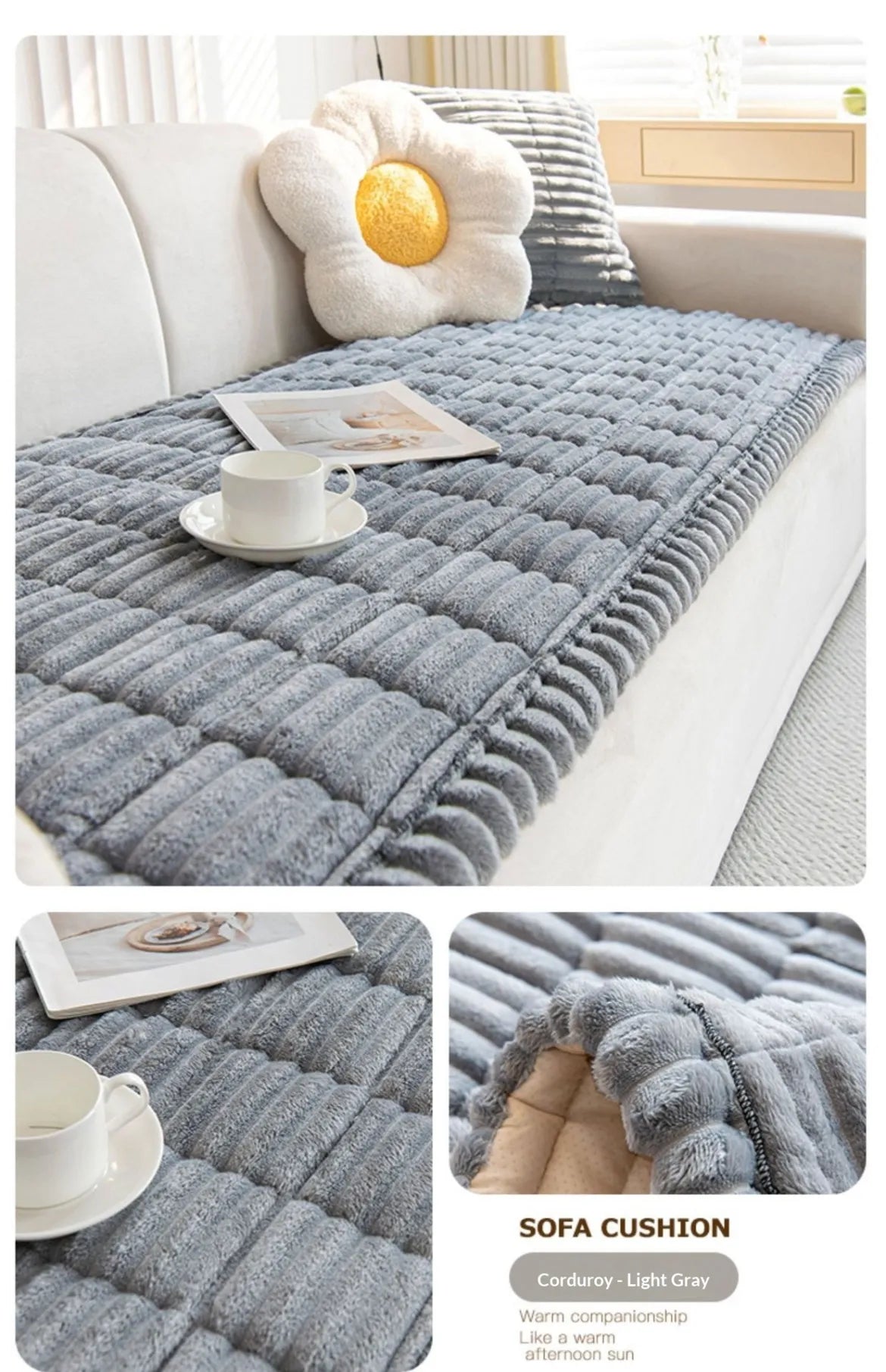Plush Quilted Non Slip Pet Sofa Protector Cover