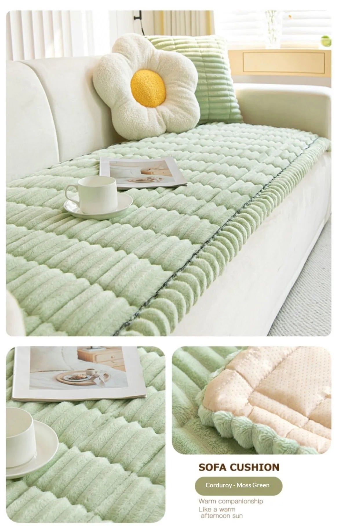 Plush Quilted Non Slip Pet Sofa Protector Cover