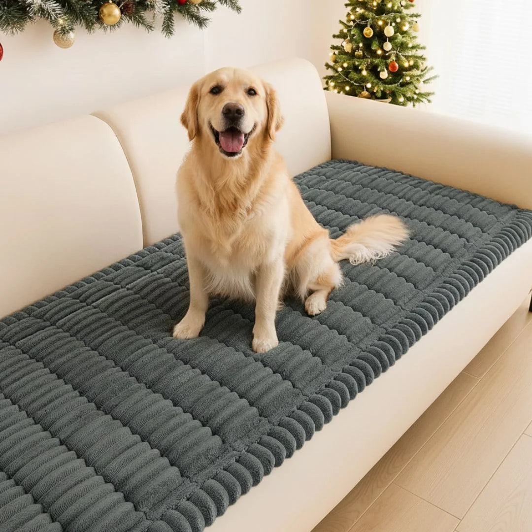 Plush Quilted Non Slip Pet Sofa Protector Cover