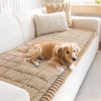 Plush Quilted Non Slip Pet Sofa Protector Cover