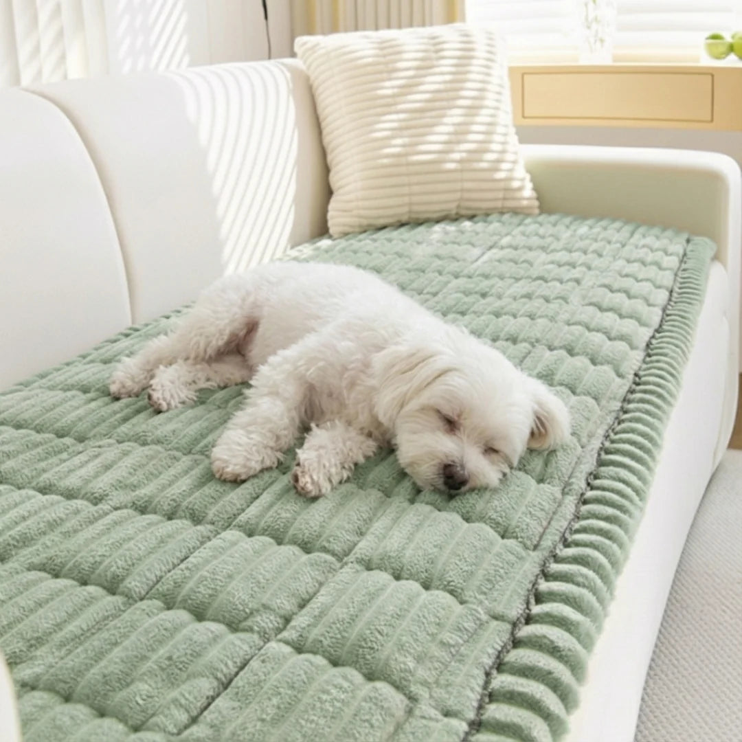 Plush Quilted Non Slip Pet Sofa Protector Cover