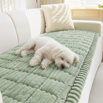 Plush Quilted Non Slip Pet Sofa Protector Cover