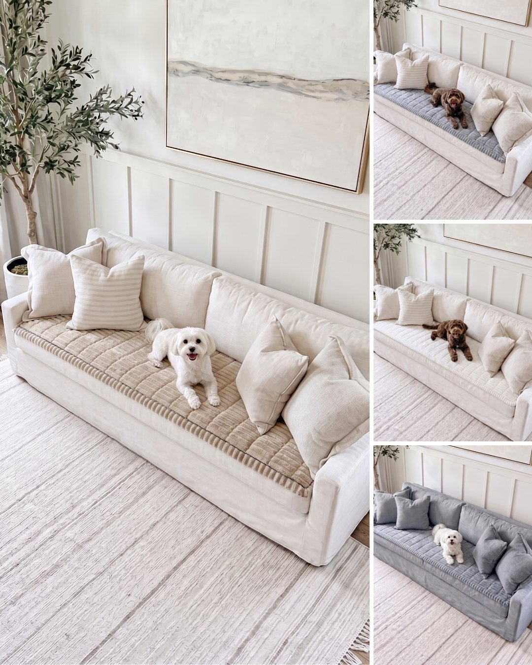 Plush Quilted Non Slip Pet Sofa Protector Cover