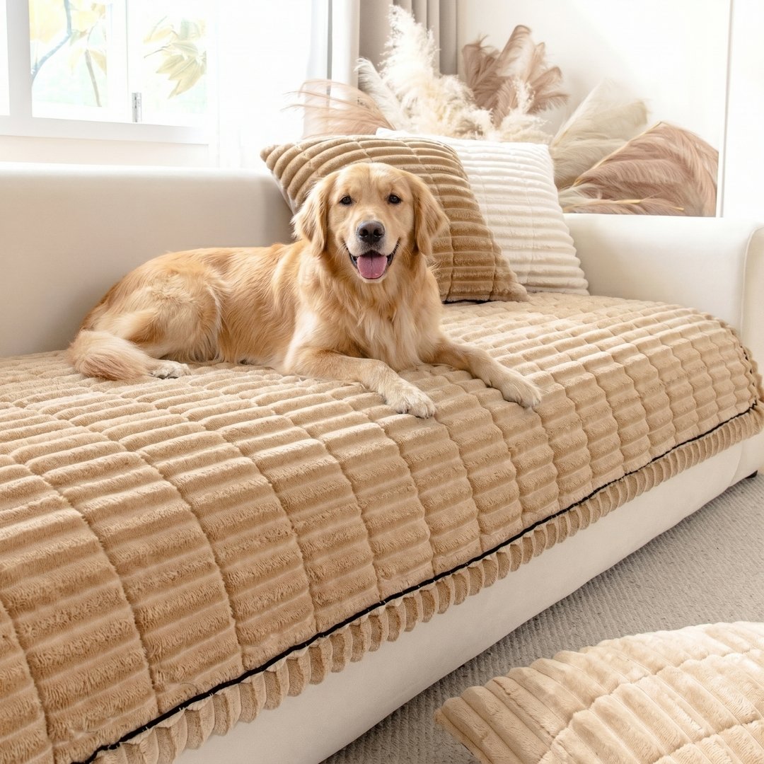 Plush Quilted Non Slip Pet Sofa Protector Cover